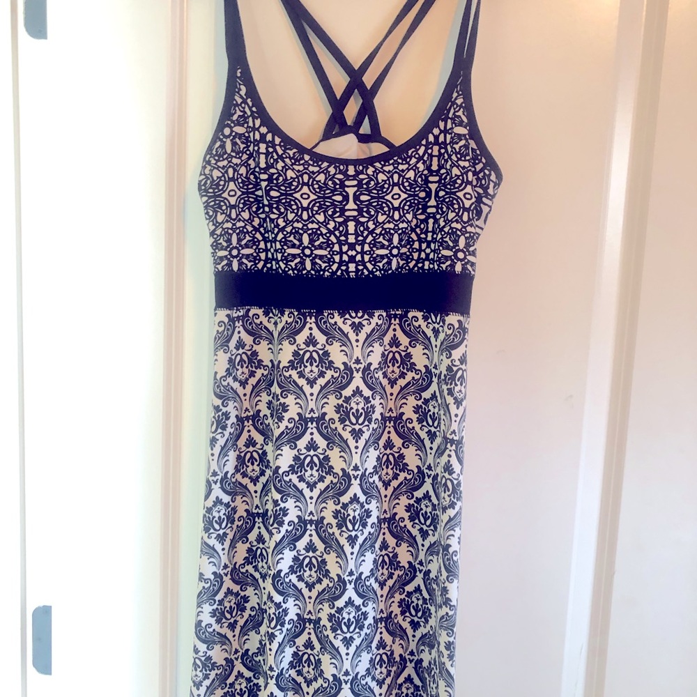 Athletic Lola casual/ sun dress. Comfy, stretch, size med built in bra. Blk/wht